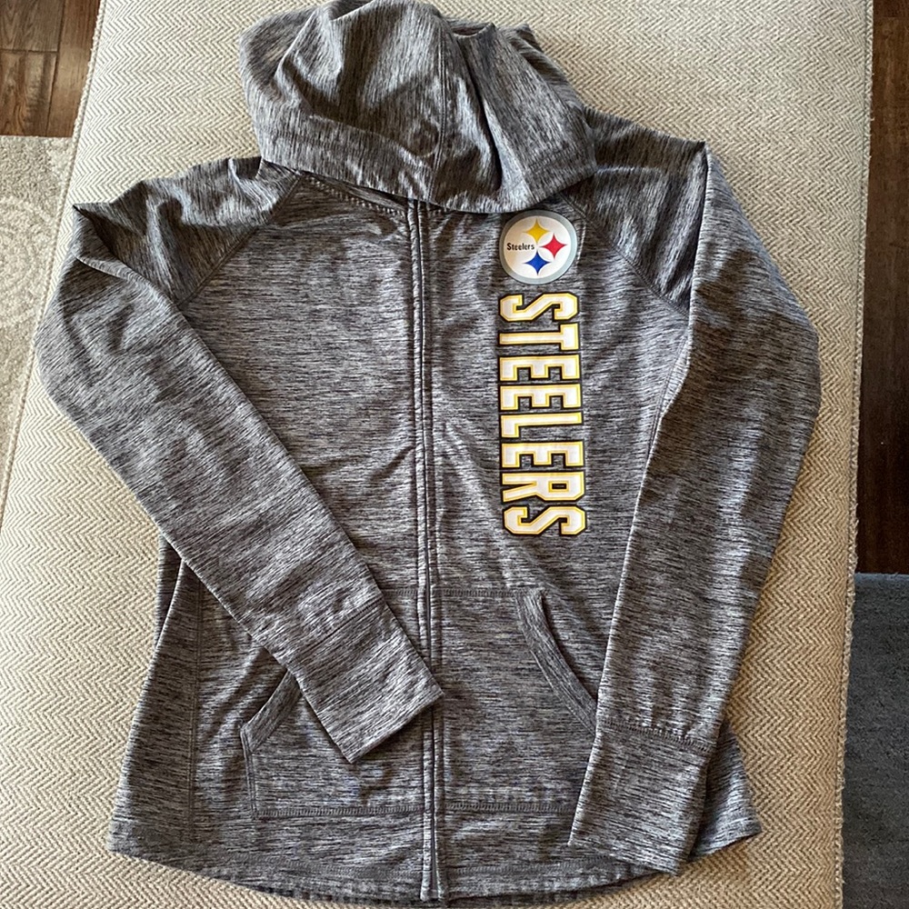 Steelers football zip up sweatshirt medium NFL